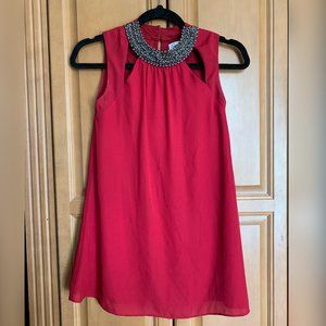 Speechless Red Beaded High Neck Dress